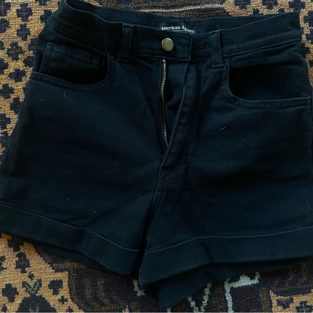 American Apparel High Waisted Black Women's Shorts